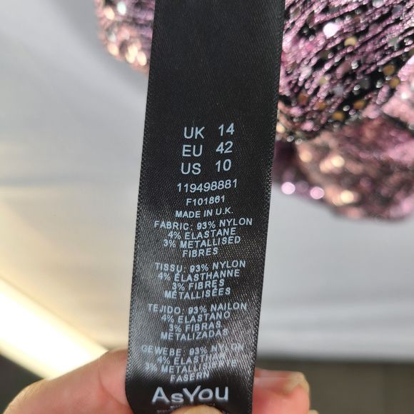 AsYou Sequin-Pink Plunge Zip Front Backless Romper W/ Zebra Pattern US 10 UK 12 - Picture 4 of 10